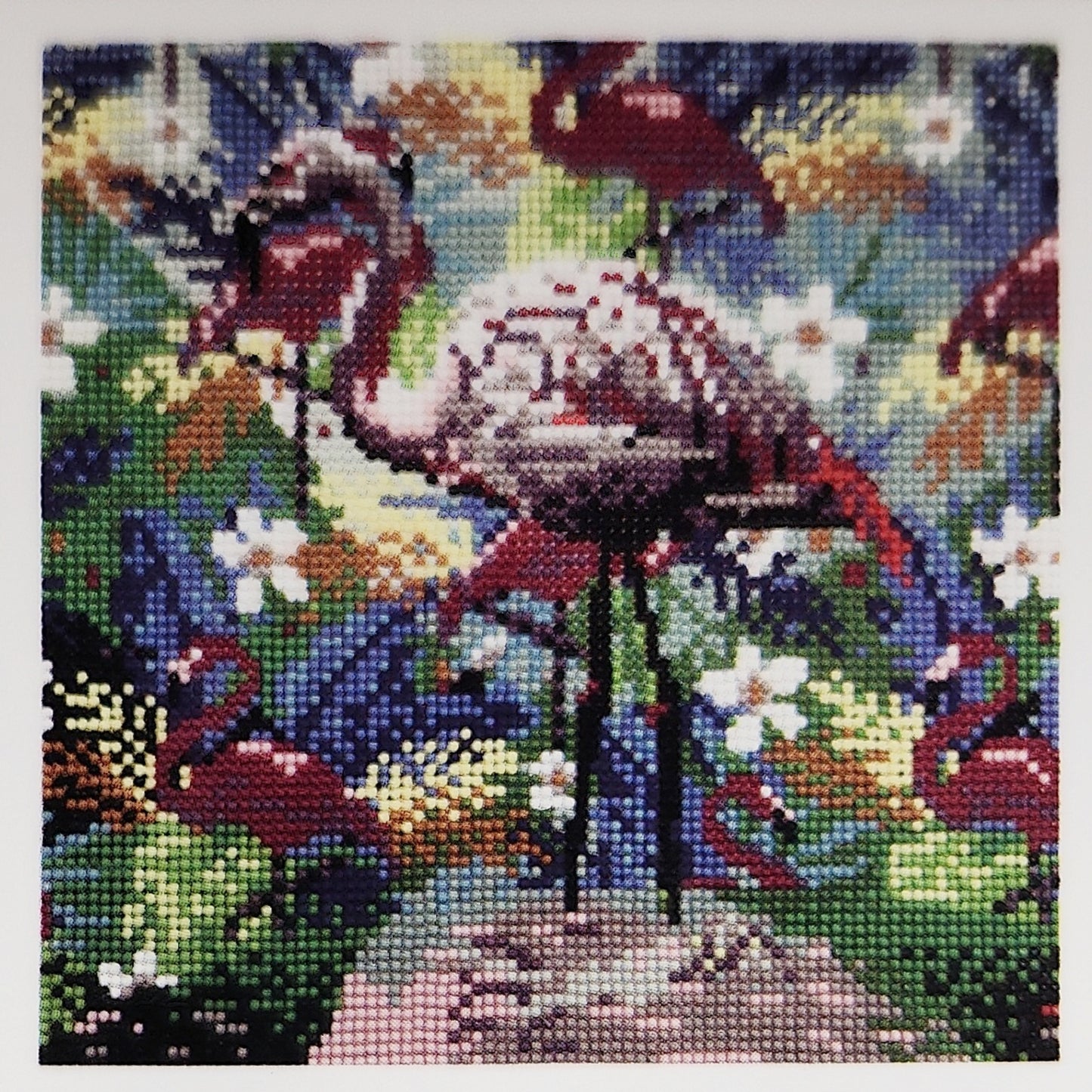 (5) Diamond-Painting Flamingo Kunstdruck (30×30cm) full