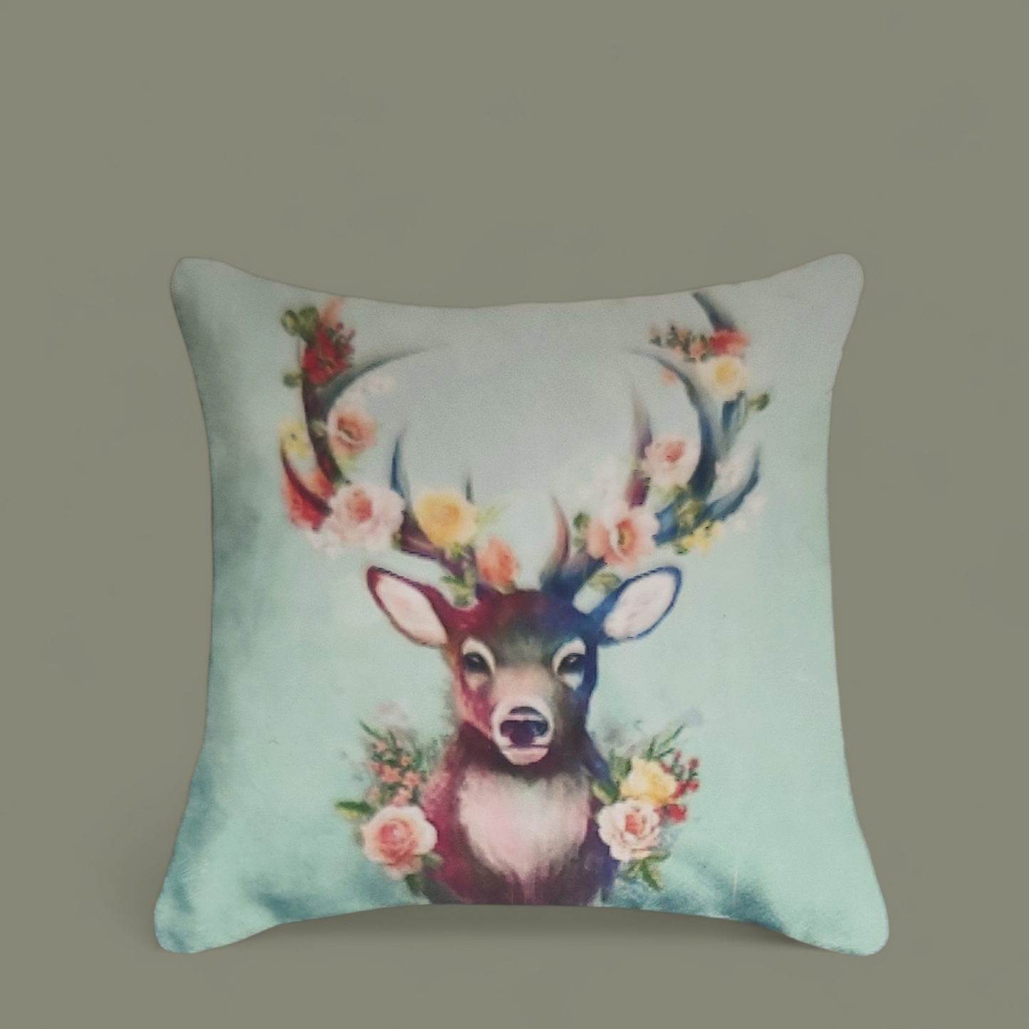 (1) Diamond-Painting Deko-Kissenbezug Hirsch (40×40cm) full