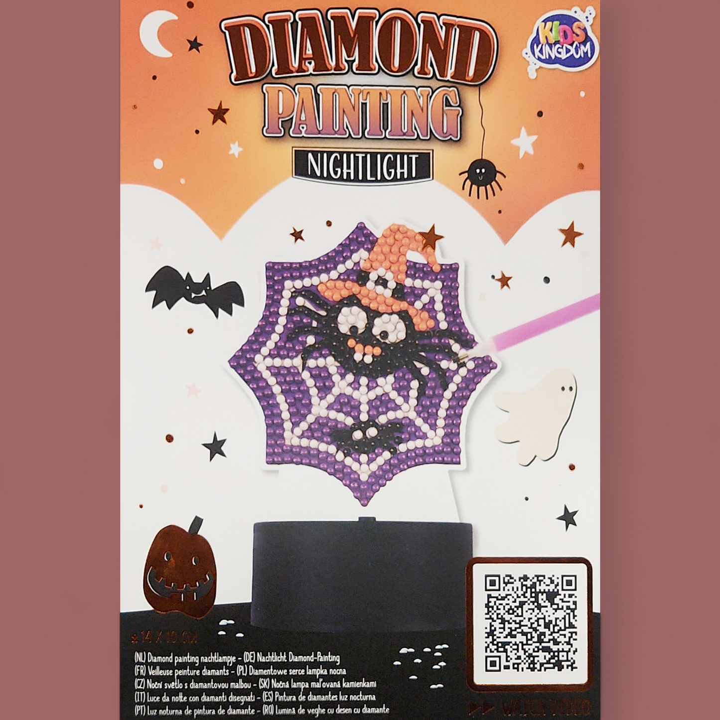 (10) Halloween Diamond-Painting Nachtlicht Spinne full