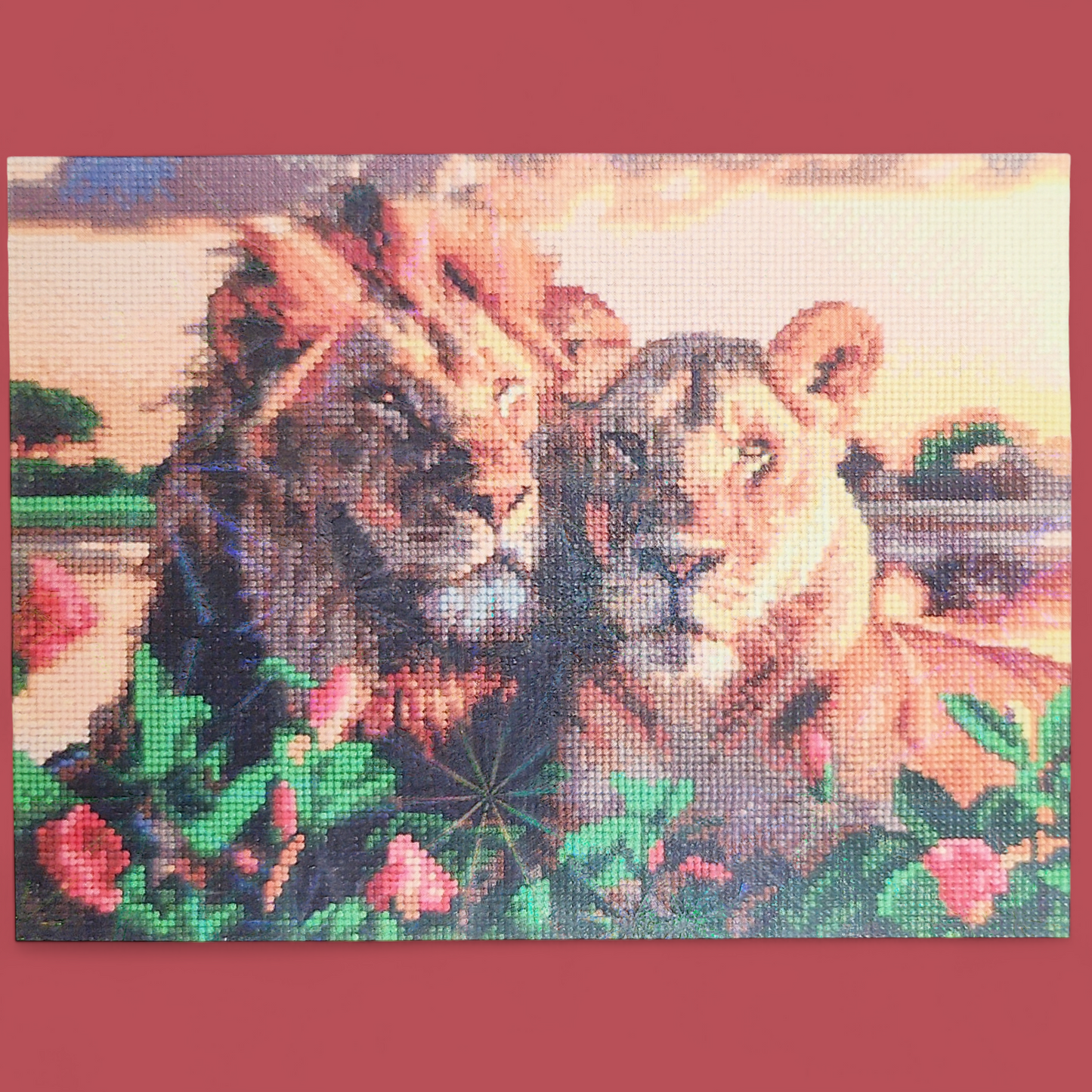 (26) Diamond-Painting Löwenpärchen (30×40cm) full
