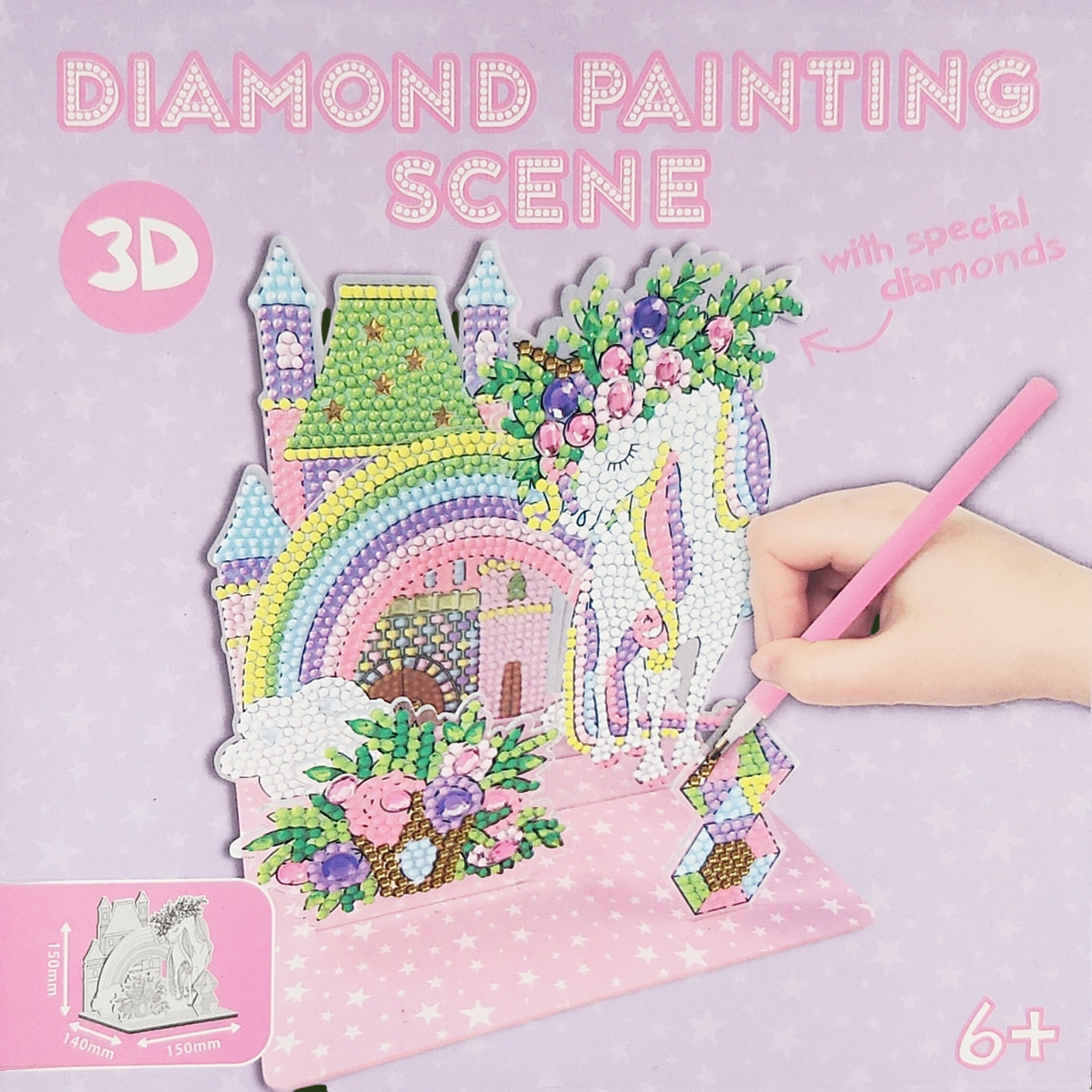 (1) Diamond-Painting Scene Einhorn (15×14×15cm)