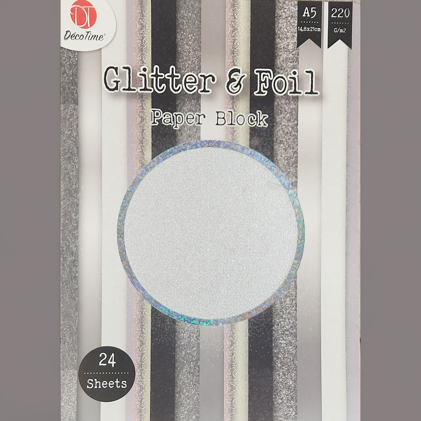 Glitter & Foil Paper Block silber (24 Seiten)