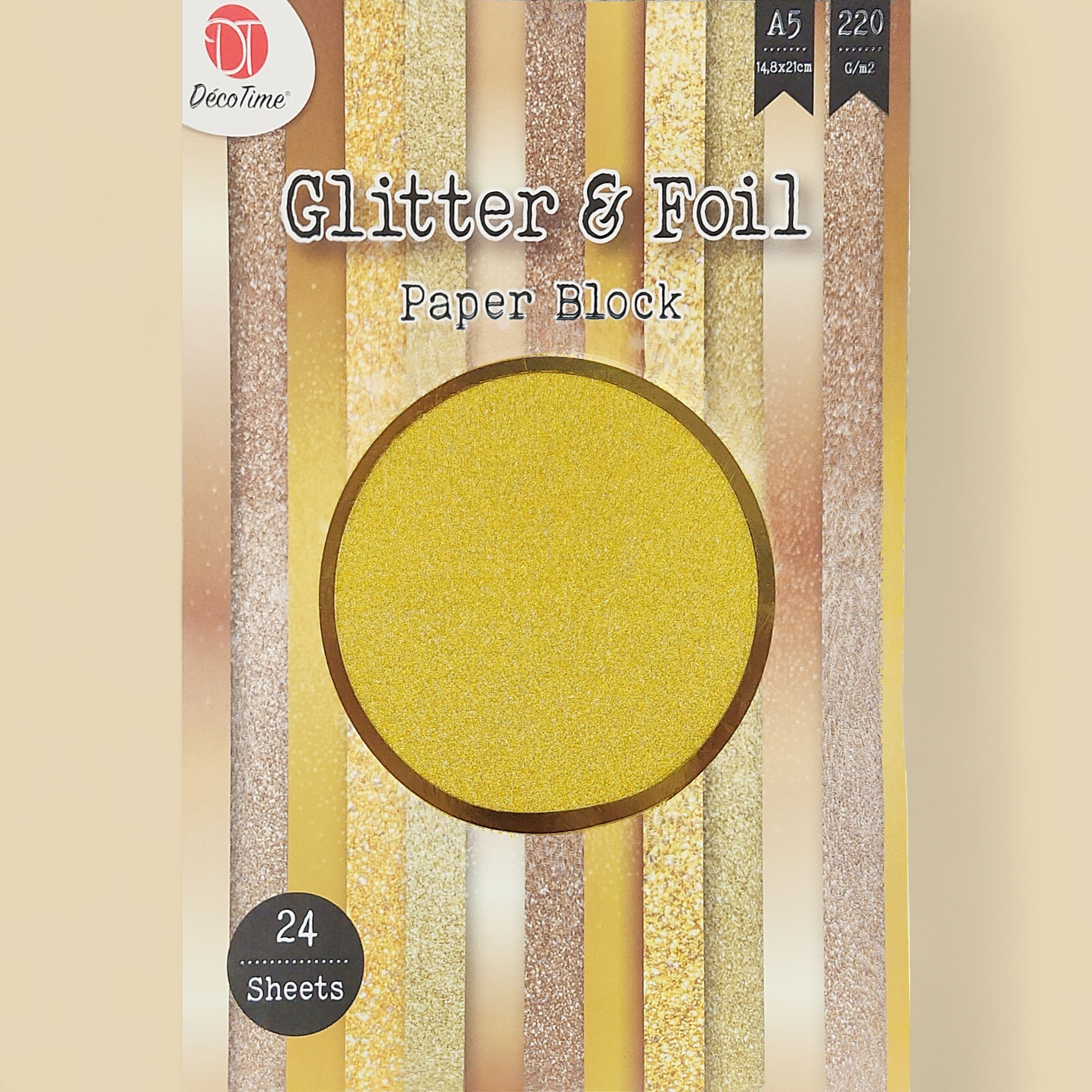 Glitter & Foil Paper Block Gold (24 Seiten)