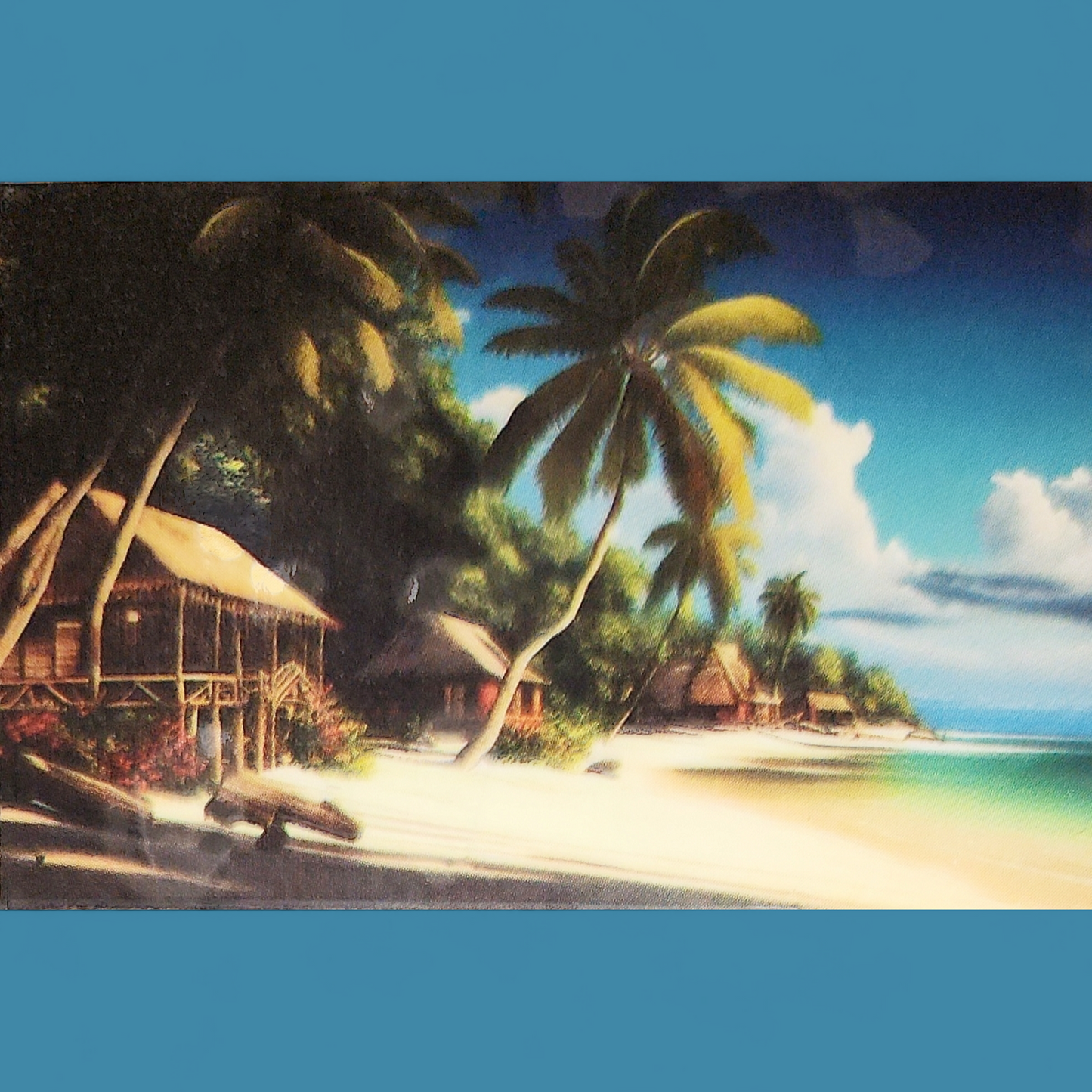 (66) Diamond-Painting Hütte am Palmenstrand (50×40cm)