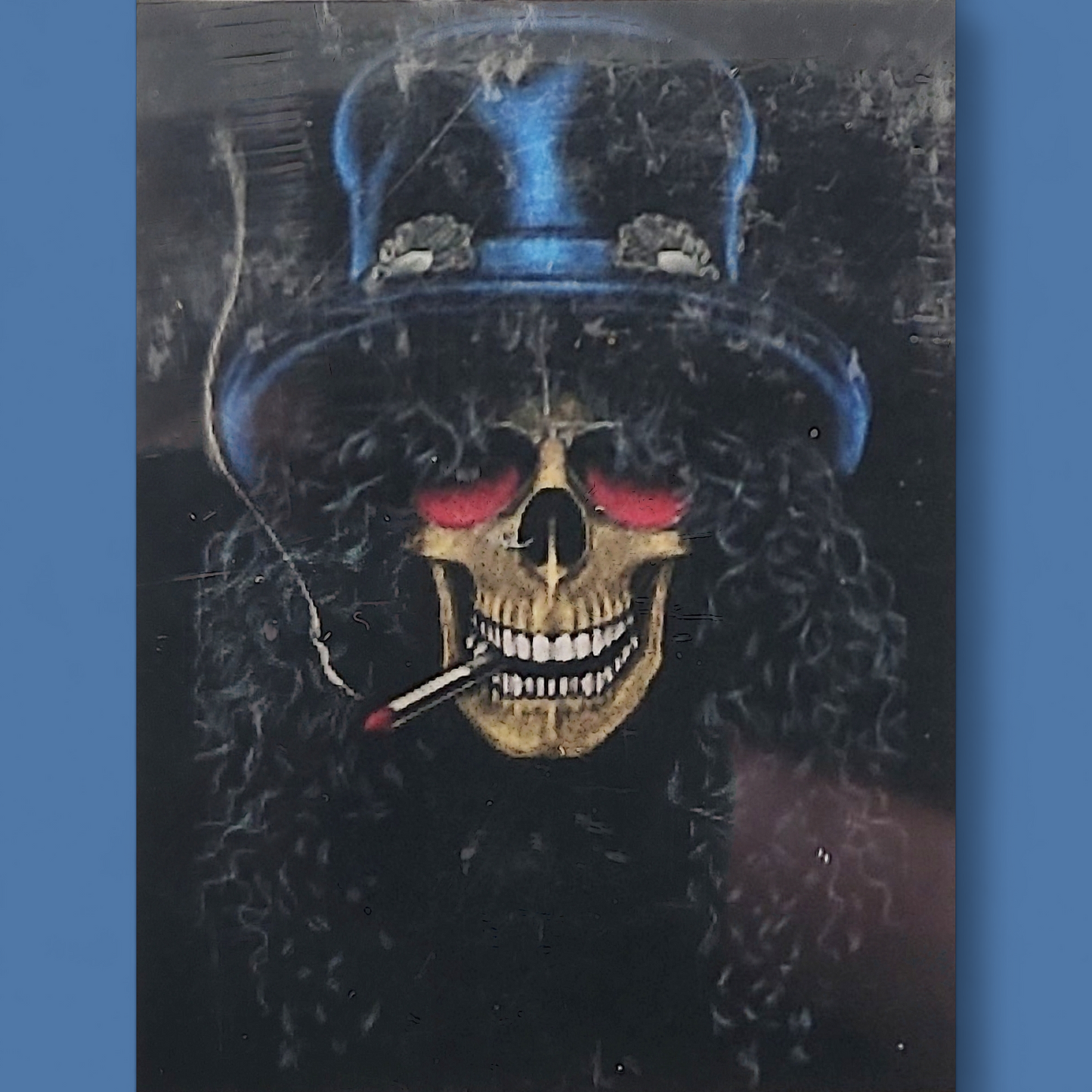 (81) Diamond-Painting Totenkopf mit Zylinder und Zigarette (30×40cm) full