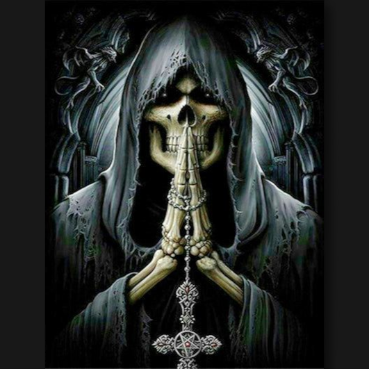 (3) Diamond-Painting Düstere Andacht (40x50cm, full, rund)