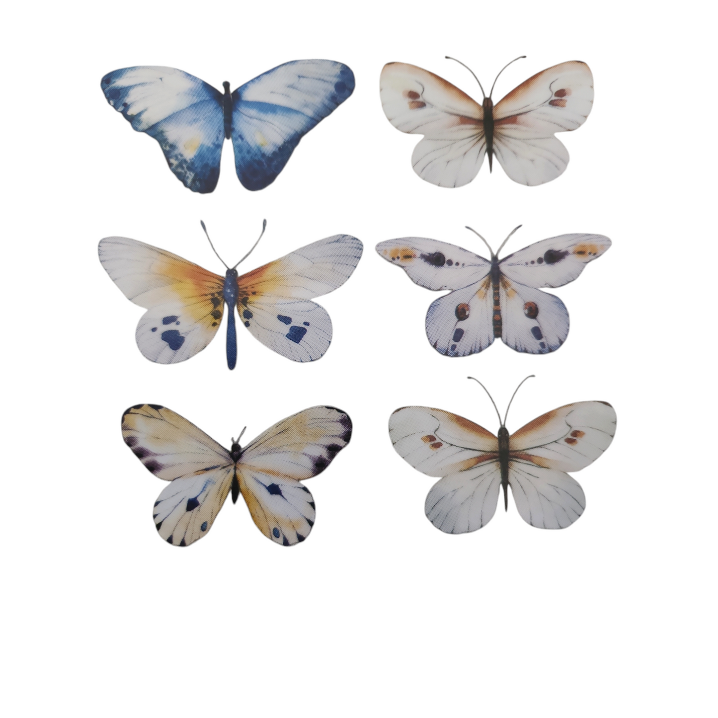 (19) Siebdruck-Bügelbild 11x13cm 6x Schmetterling klein