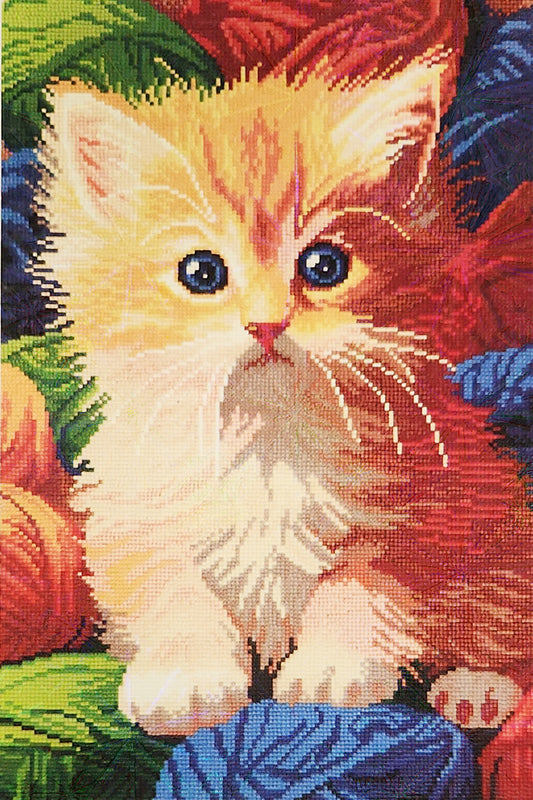 (57) Diamond-Painting Kätzchen in der Wolle (40x60cm)  full