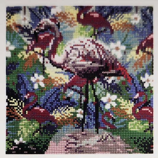 (5) Diamond-Painting Flamingo Kunstdruck (30×30cm) full