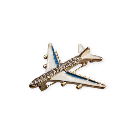 Luxuriöse Flugzeug-Anstecknadel mit Strass & Emaille – Amazon Retoure 💎✈️