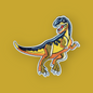 Bügelpatch Dinosaurier gelb-orange-blau 10x10cm