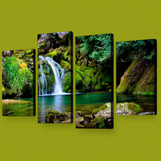 (1) Diamond-Painting Wasserfall 4 Rahmen (120x80cm) full