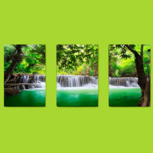 (3) Diamond-Painting Wasserfall 3 Rahmen (90x50cm) full