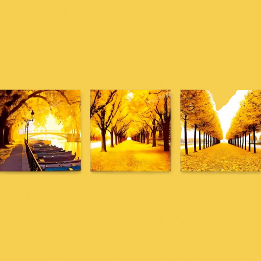 (4) Diamond-Painting Herbst 3 Rahmen (130×50cm) full