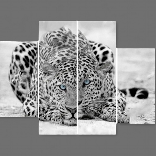(3) Diamond-Painting Schneeleopard 4 Rahmen (120×90cm) full