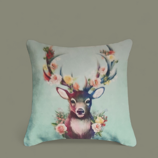 (1) Diamond-Painting Deko-Kissenbezug Hirsch (40×40cm) full