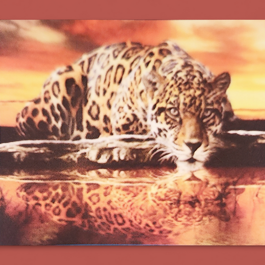 (38) Diamond-Painting Leopard am Wasser (40×50cm) full