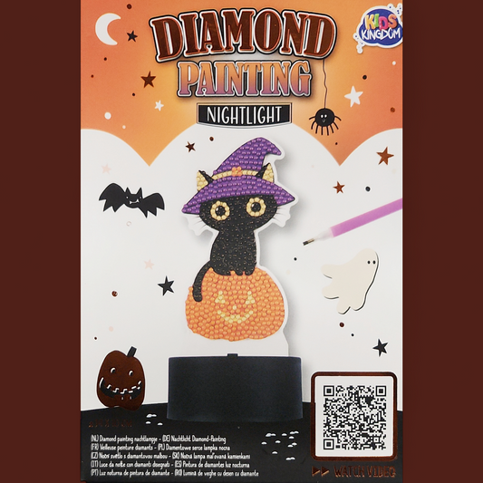 (11) Halloween Diamond-Painting Nachtlicht Katze full
