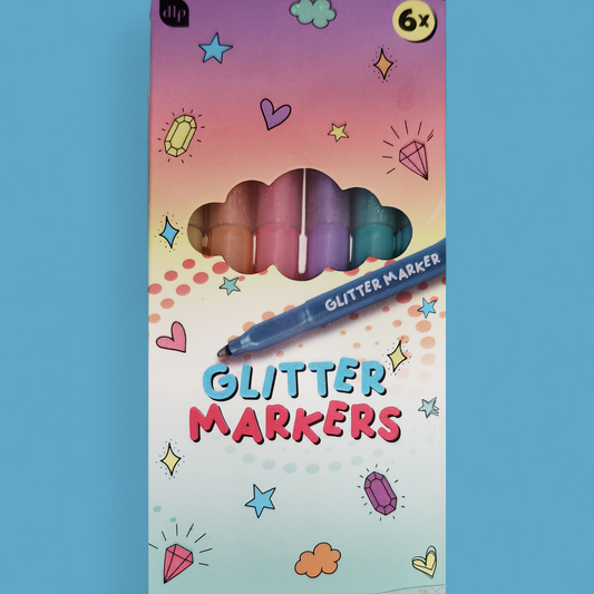 6x Glitter Markers