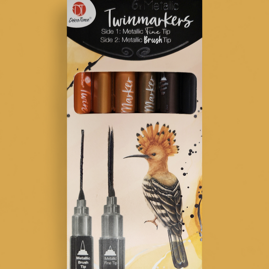 6x Metallic Twinmarkers Brauntöne