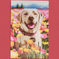 (46) Diamond-Painting Hund in Blumenwiese (40×60cm) full