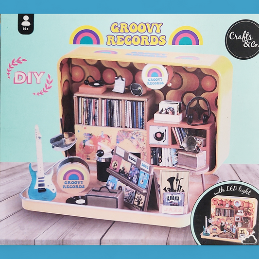 Miniaturhaus DIY Groovy Records (13×9.5×11cm)