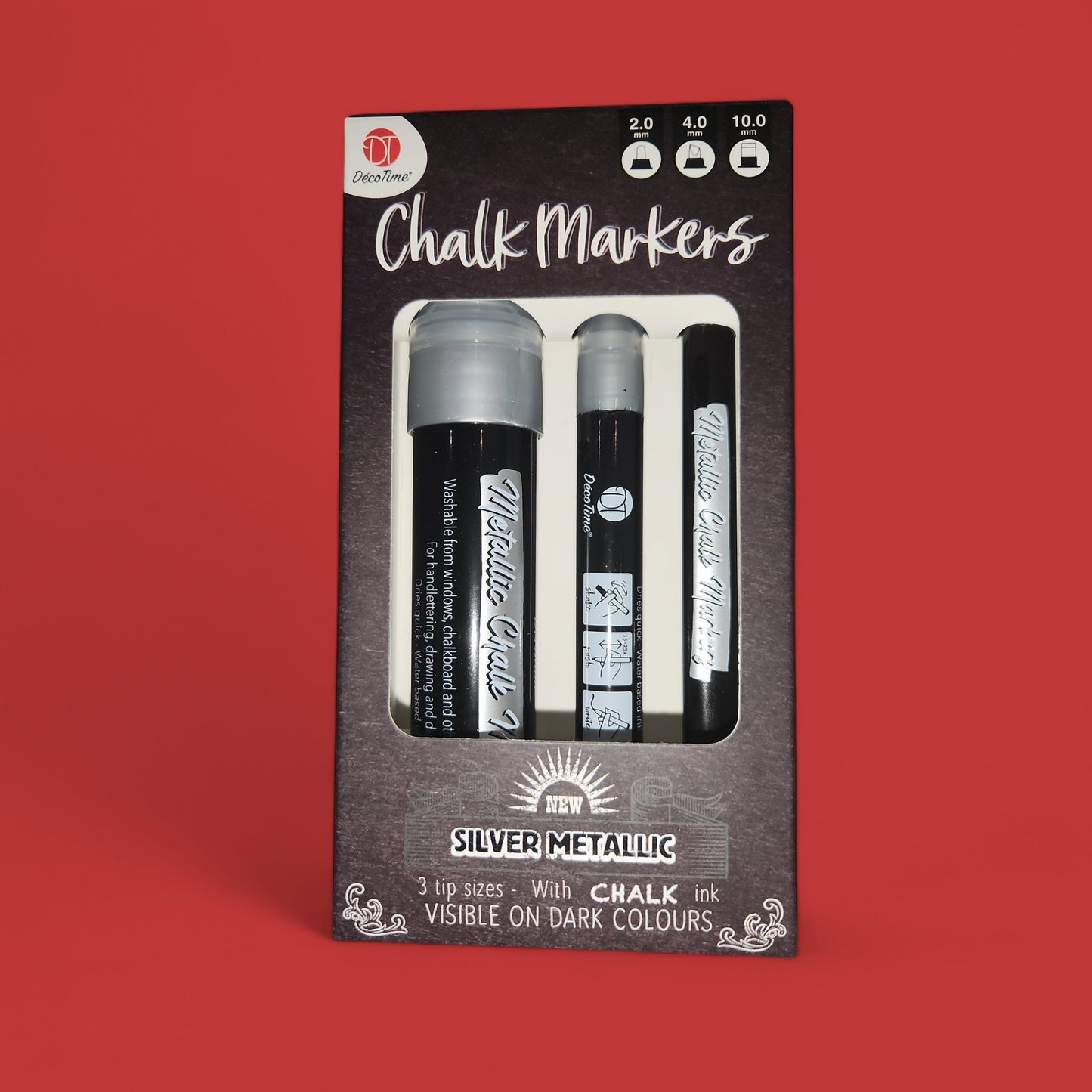 3x Kreidemarker Silver Metallic