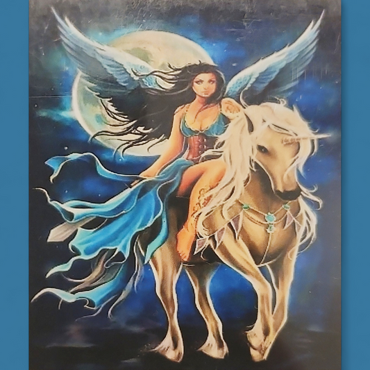(84) Diamond-Painting Engel auf Einhorn (40×50cm) full